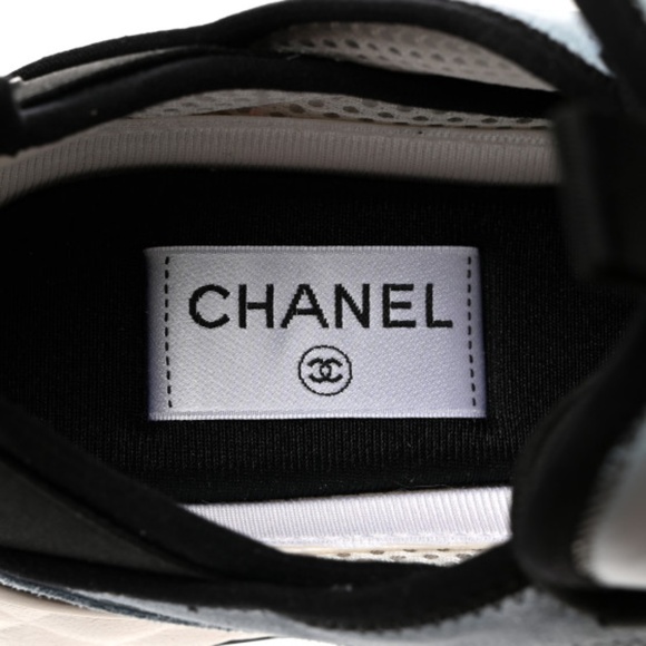 Chanel CC light blue suede trainer sneaker 40 size 10 - Picture 8 of 9